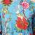 Turquise blue printed cotton long-kurtis
