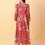 Red printed cotton long-kurtis