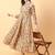 Beige printed cotton long-kurtis