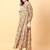 Beige printed cotton long-kurtis