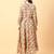 Beige printed cotton long-kurtis