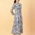Grey printed cotton long-kurtis