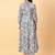 Grey printed cotton long-kurtis