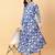 Blue printed cotton long-kurtis