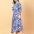 Blue printed cotton long-kurtis
