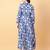 Blue printed cotton long-kurtis