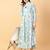 Green printed cotton long-kurtis