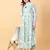 Green printed cotton long-kurtis