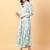 Green printed cotton long-kurtis