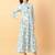 Green printed cotton long-kurtis