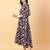 Black printed cotton long-kurtis