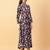 Black printed cotton long-kurtis