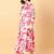 Red printed cotton long-kurtis