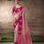 Light pink  satin silk Blend saree with heavy embroidered silk blend blouse elegant party wear saree