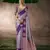 Lavender satin silk Blend saree with heavy embroidered silk blend blouse stylish festive wear
