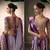 Lavender  satin silk Blend saree with heavy embroidered silk blend blouse stylish festive wear