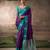 Purple  satin silk Blend saree with heavy embroidered silk blend blouse wedding party wear saree