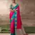Rani pink satin silk blend saree with heavy embroidered silk blend blouse premium festive saree