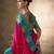 Rani pink  satin silk Blend saree with heavy embroidered silk blend blouse premium festive saree
