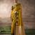 Mustard  satin silk Blend saree with heavy embroidered silk blend blouse party & wedding wear