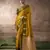 Mustard satin silk Blend saree with heavy embroidered silk blend blouse party & wedding wear
