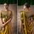 Mustard  satin silk Blend saree with heavy embroidered silk blend blouse party & wedding wear