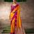 Orange  satin silk Blend saree with heavy embroidered silk blend blouse party & festive wear