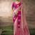 Light pink  satin silk Blend saree with heavy embroidered silk blend blouse elegant party wear saree