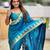 Firozi color sophisticated paithani silk fabric woven jacquard meenakari designer saree