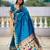 Firozi color sophisticated paithani silk fabric woven jacquard meenakari designer saree