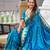 Firozi color sophisticated paithani silk fabric woven jacquard meenakari designer saree