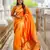 Orange color paithani silk woven jacquard jari ethnic saree