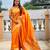 Orange color paithani silk woven jacquard jari designer ethnic saree