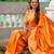 Orange color paithani silk woven jacquard jari designer ethnic saree