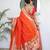 Orange color paithani silk saree with beautiful festive looks