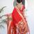 Red color paithani silk saree with beautiful festive looks