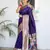 Violet color paithani silk saree with beautiful festive looks