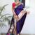 Violet color paithani silk saree with beautiful festive looks