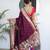 Wine color paithani silk saree with beautiful festive looks