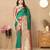 Green color soft silk fabric ethnic weaving jacquard designer partywear heavy saree
