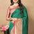 Green color soft silk fabric ethnic weaving jacquard designer partywear heavy saree