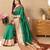 Green color soft silk fabric ethnic weaving jacquard designer partywear heavy saree
