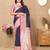 Blue color soft silk fabric ethnic weaving jacquard designer partywear heavy saree