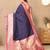 Blue color soft silk fabric ethnic weaving jacquard designer partywear heavy saree