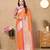Orange color soft silk fabric ethnic weaving jacquard designer partywear heavy saree
