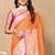 Orange color soft silk fabric ethnic weaving jacquard designer partywear heavy saree