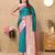 Rama color soft silk fabric ethnic weaving jacquard designer partywear heavy saree
