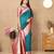 Rama color soft silk fabric ethnic weaving jacquard designer partywear heavy saree