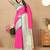 Pink color soft silk fabric ethnic weaving jacquard designer partywear heavy saree