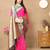 Pink color soft silk fabric ethnic weaving jacquard designer partywear heavy saree
